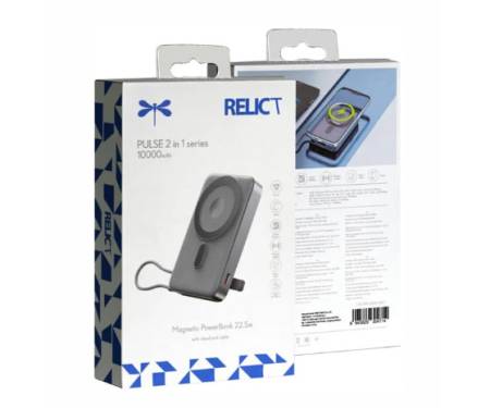Внешний аккумулятор (повербанк) Relict Pulse 2 in 1 10000 mAh MagSafe 22.5W Grey (RLCTPB-000001899) 3