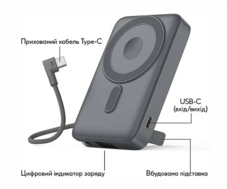 Внешний аккумулятор (повербанк) Relict Pulse 2 in 1 10000 mAh MagSafe 22.5W Grey (RLCTPB-000001899) 4