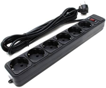 Gembird Power Cube 6 розеток 4.5 м (Black) (SPG6-G-15B)
