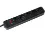 Maxxter 5 розеток 3м (Black) (SPM5-G-10B)