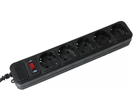 Maxxter 5 розеток 4.5м (Black) (SPM5-G-15B)