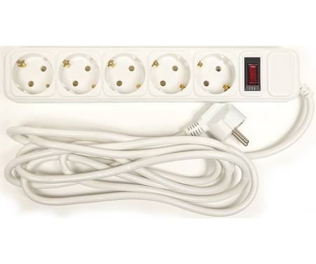 PowerPlant JY-1056/3 5 розеток 3 м (White) (PPSA10M30S5)