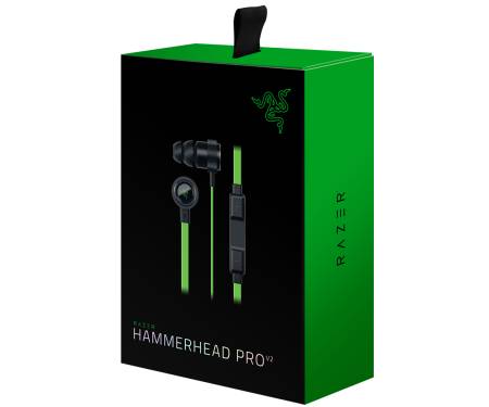 Игровая гарнитура Razer Hammerhead V2 Black-Green (RZ12-01730100-R3G1)