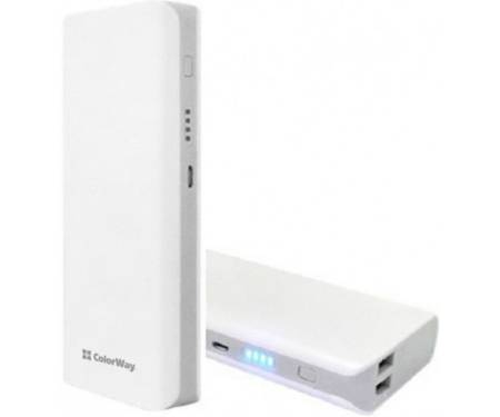 Внешний аккумулятор (Power Bank) ColorWay 11000 mAh White (CW-PB110LIC2W)