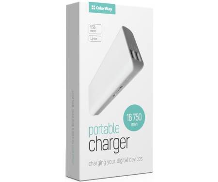 Power Bank Colorway 16750mAh (CW-PB167LIA2W)