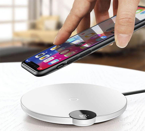 Baseus Digtal LED Display Wireless Charger White