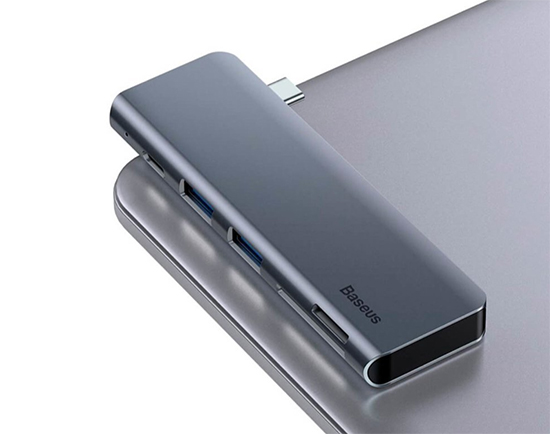 Baseus Harmonica Five-in-one HUB Adapter Grey