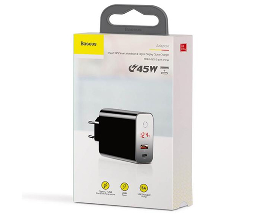 Baseus Speed PPS Intelligent Power-off 3.0+QC3.0 45W Black