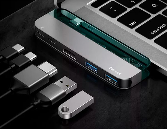HUB Baseus Transparent Type-C Gray