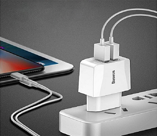 Baseus USB Wall Charger 2xUSB 2.1A Mini Dual-U White (CCALL-MN02)