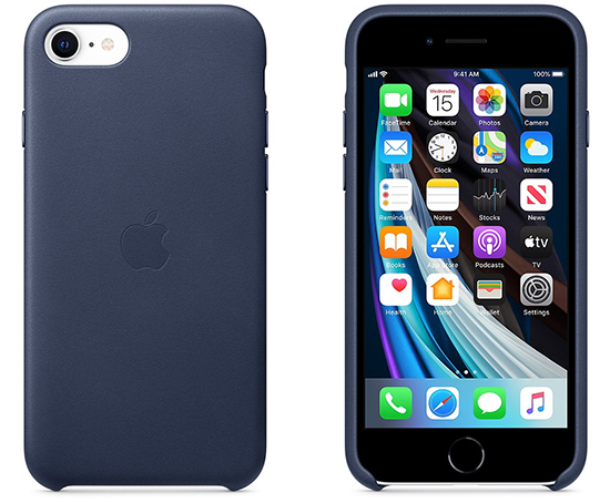 Чехол для Apple iPhone SE 2020 Leather Case Midnight Blue Copy