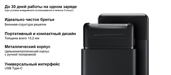 Электробритва мужская MiJia Portable Electric Shaver Black (NUN4012CN)
