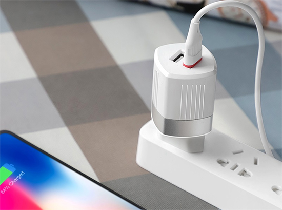 Сетевое зарядное устройство Hoco C55A Energy dual port charger (EU) White