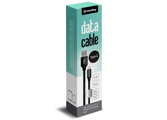 Кабель ColorWay USB-USB Type-C, 1м Black (CW-CBUC003-BK)