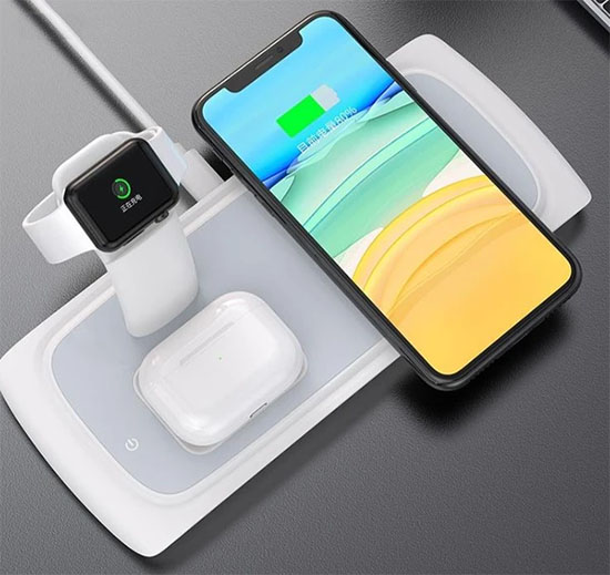 Wireless Qi 3 in 1 Fast Charger Charger Stand for Airpods For Apple Watch