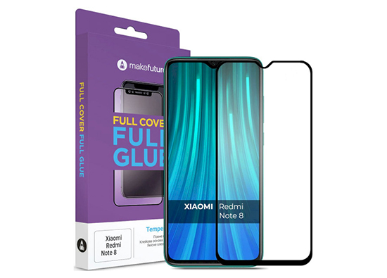 Защитное стекло для Xiaomi Redmi Note 8 Full Glue Black