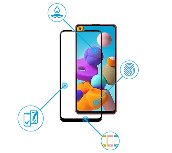 Защитное стекло для Samsung Galaxy A21s Full Glue Black