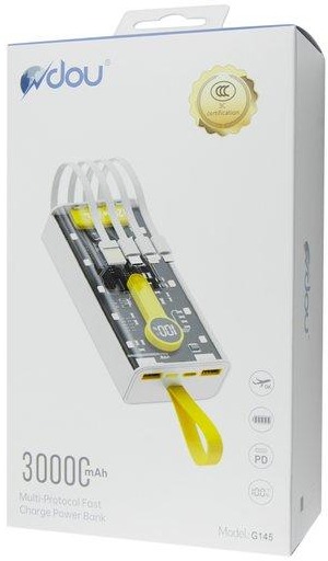 Зовнішній аккумулятор (повербанк) Power Bank Dou G145 30000mAh 22.5W White фото 4