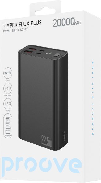 Зовнішній аккумулятор (повербанк) Proove Hyper Flux Plus 22.5W 20000mAh Black (PBF222120001) фото 2
