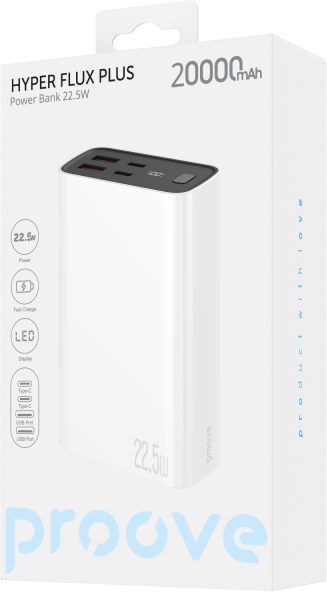 Зовнішній аккумулятор (повербанк) Proove Hyper Flux Plus 22.5W 20000mAh White (PBF222120002) фото 2