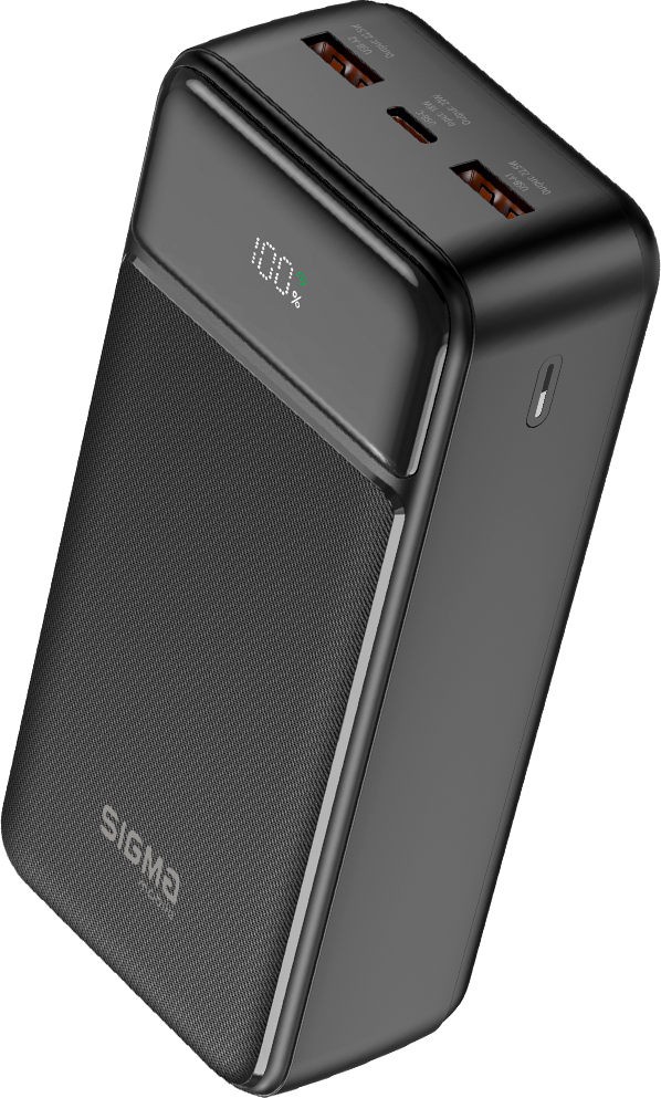 Зовнішній аккумулятор (повербанк) Sigma mobile X-power 2USB+Type-C 22.5W 30000mAh Black (SI30A4QL) фото 3