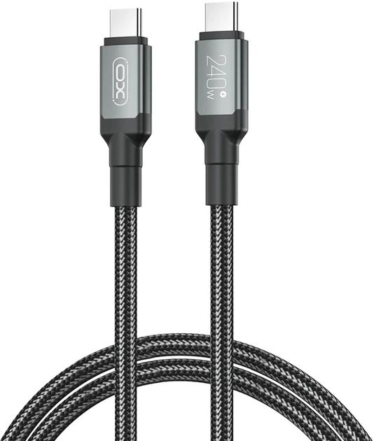 Кабель XO NBQ264A-CC USB-Type-C to USB-Type-C 1m Black (NB-Q264A-CC.black) фото 1
