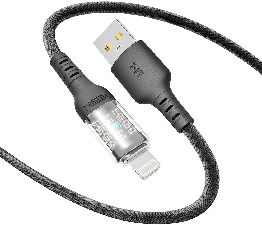 Кабель YOKI CYBER USB to Lightning 2.4A 1.2m Black (YK-CACY233M2) фото 2