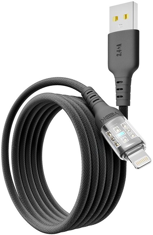 Кабель YOKI CYBER USB to Lightning 2.4A 1.2m Black (YK-CACY233M2) фото 3