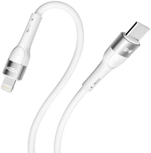 Кабель YOKI EXTRA Type-C to Lightning 30W 1.2m White (YK-CAEX115M1) фото 2