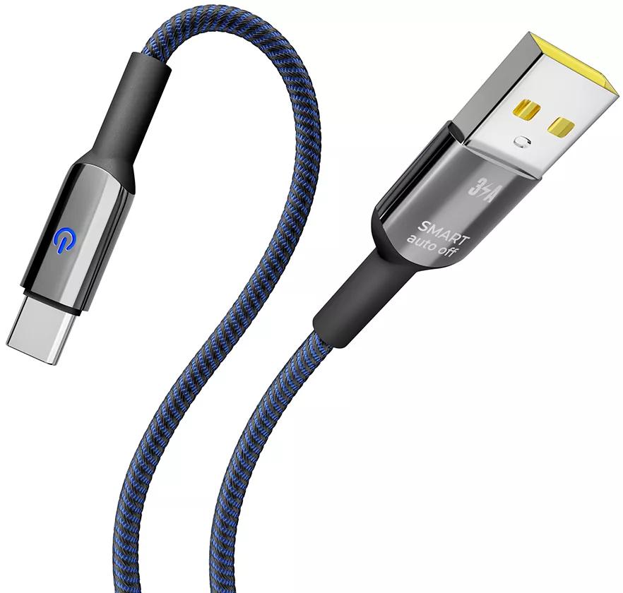 Кабель YOKI SMART USB to Type-C 3A 1.2m Dark Blue (YK-CASM312M4) фото 4