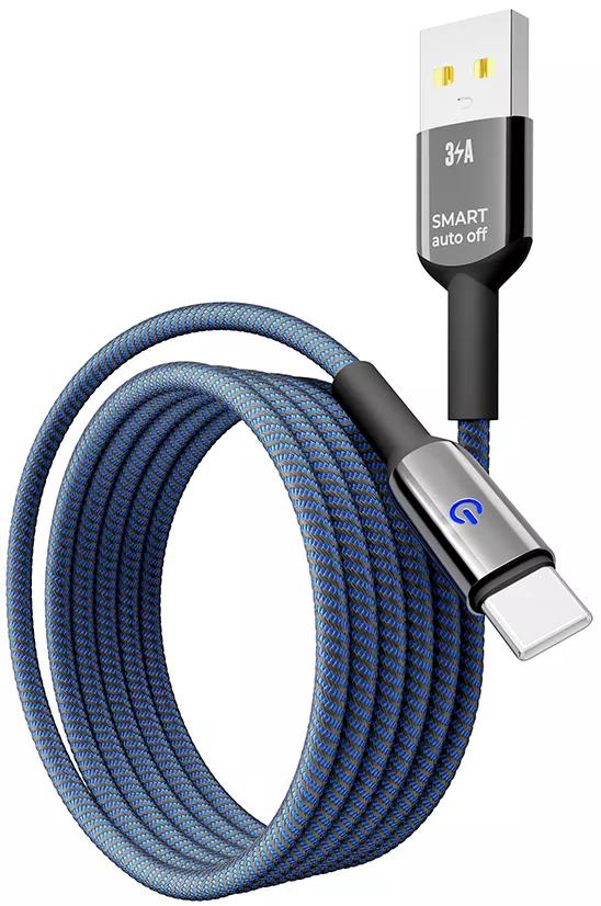 Кабель YOKI SMART USB to Type-C 3A 1.2m Dark Blue (YK-CASM312M4) фото 2