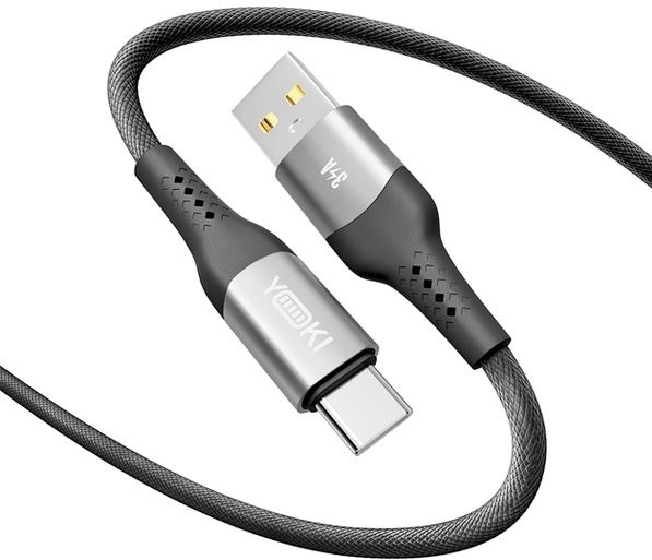 Кабель YOKI SOLID USB to Type-C 3A 1.2m Black (YK-CASO152M2) фото 2