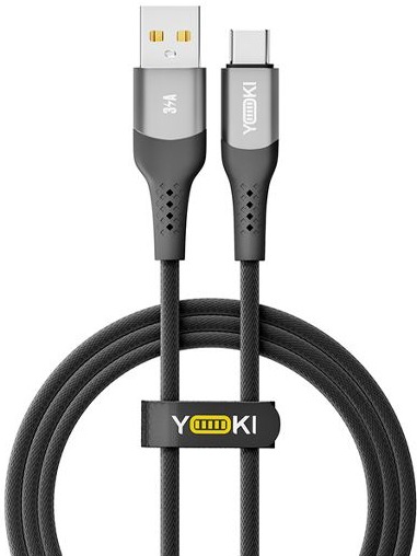 Кабель YOKI SOLID USB to Type-C 3A 1.2m Black (YK-CASO152M2) фото 1