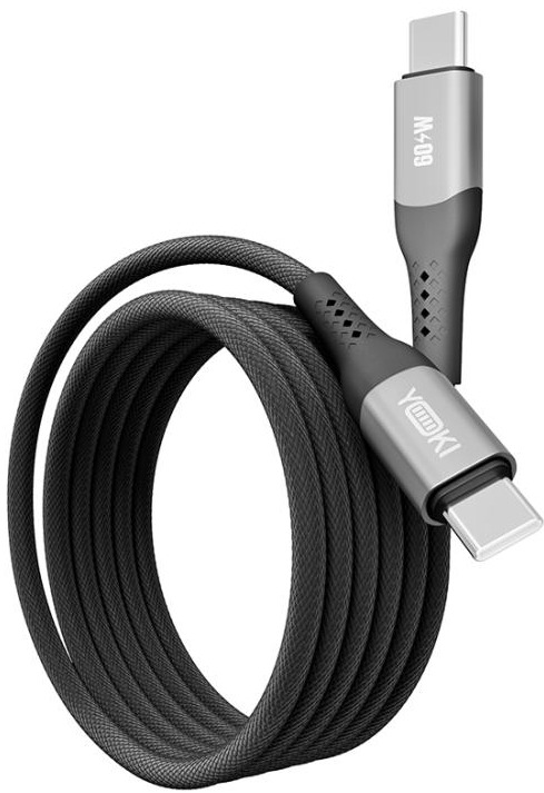 Кабель YOKI SOLID YK-SO15 Type-C to Type-C 60W 1.2m Black (YK-CASO154M2) фото 2