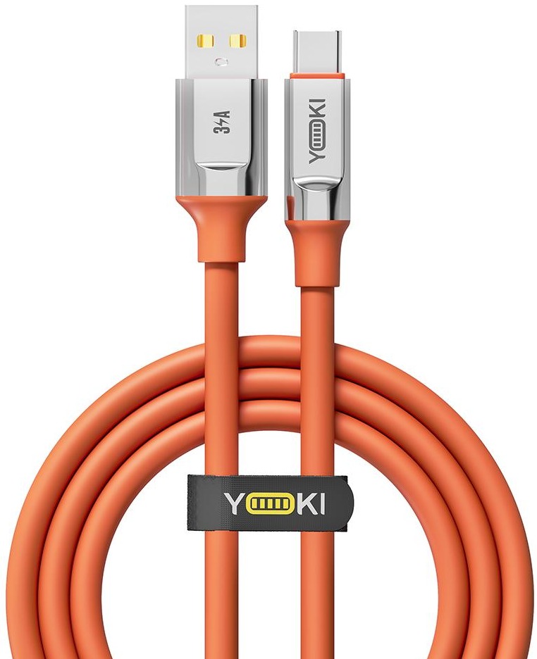 Кабель YOKI ULTRA USB to Type-C 3A 1.2m Orange (YK-CAUL612M9) фото 1