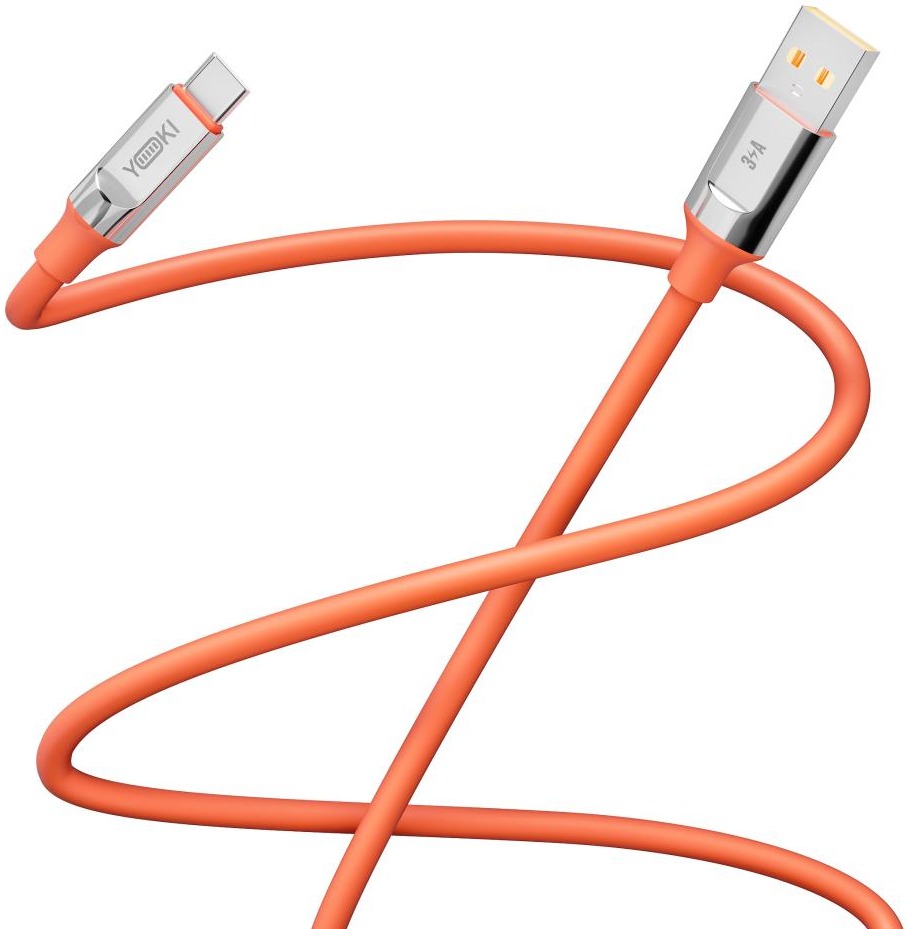 Кабель YOKI ULTRA USB to Type-C 3A 1.2m Orange (YK-CAUL612M9) фото 3