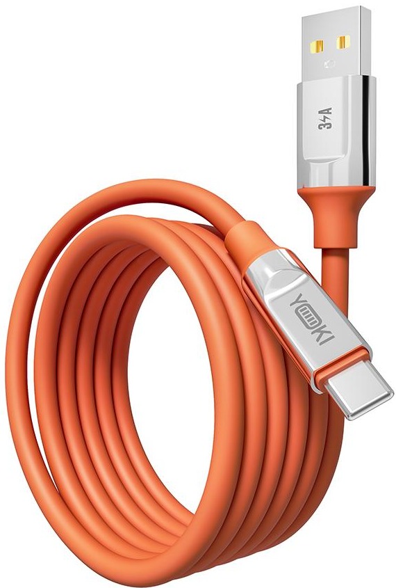 Кабель YOKI ULTRA USB to Type-C 3A 1.2m Orange (YK-CAUL612M9) фото 4