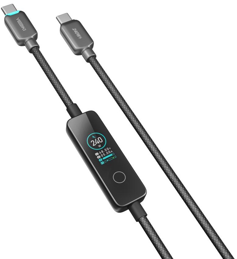 Кабель YOKI MONITOR Type-C to Type-C 240W 2m Black (YK-CAMO924L2) фото 4