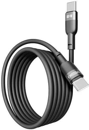 Кабель YOKI SILICONE YK-SI50 Type-C to Type-C 60W 1.2m Black (YK-CASI504M2) фото 3