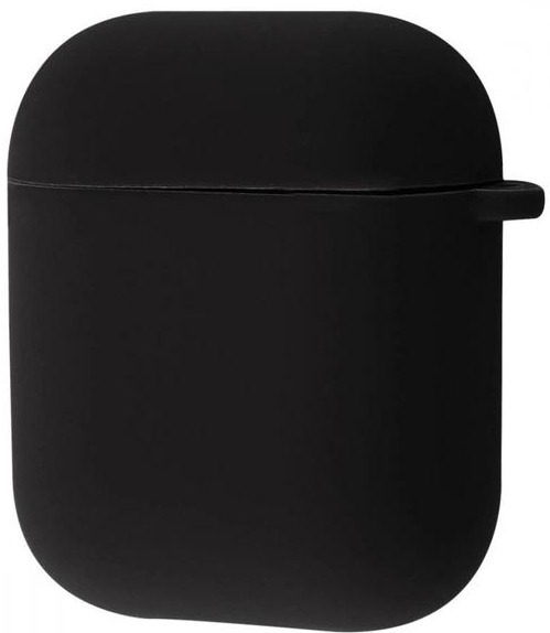 Чохол Silicone Case with Fibra AirPods 1/2 Black фото 1
