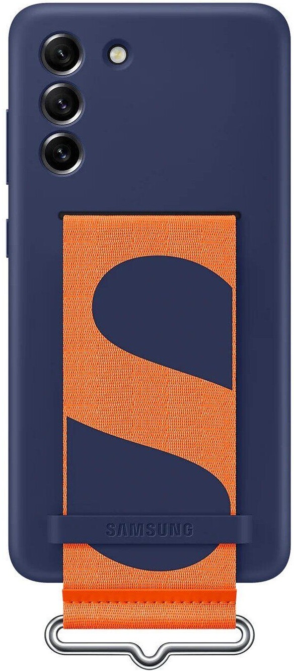 Чохол Silicone Cover with Strap Samsung S21 FE (G990) Navy (EF-GG990TNEGRU) фото 1