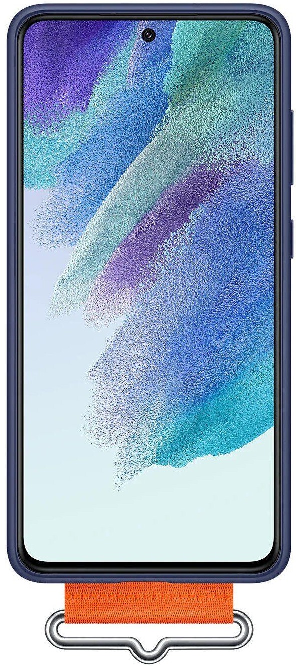 Чохол Silicone Cover with Strap Samsung S21 FE (G990) Navy (EF-GG990TNEGRU) фото 4
