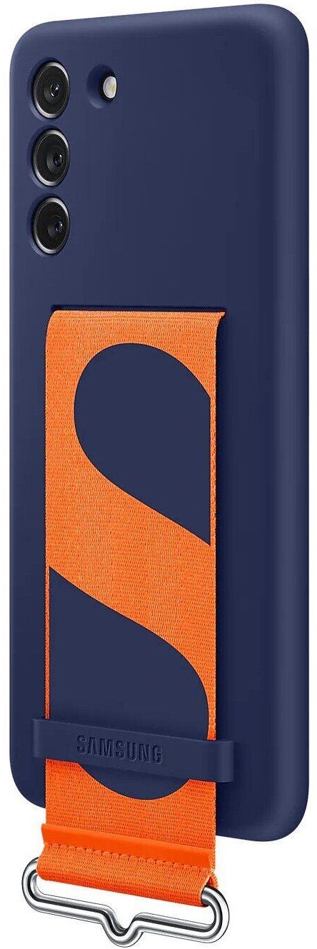 Чохол Silicone Cover with Strap Samsung S21 FE (G990) Navy (EF-GG990TNEGRU) фото 2