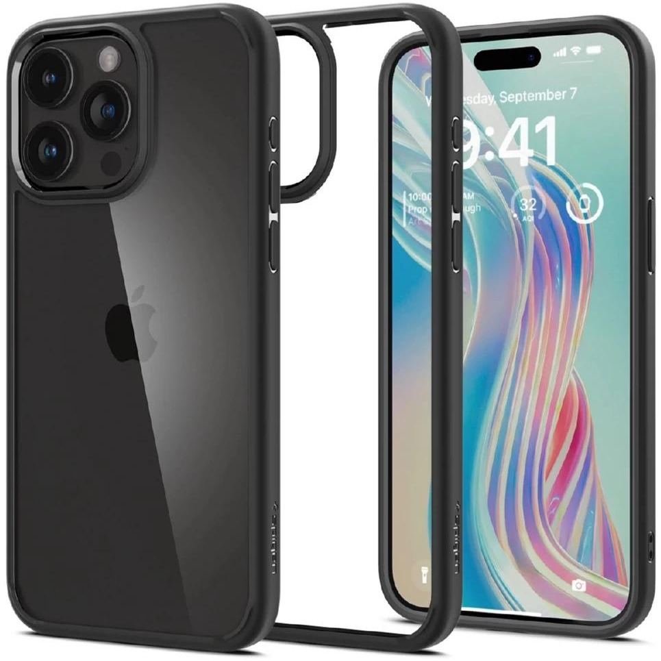 Чохол Spigen Crystal Hybrid Apple iPhone 15 Pro Max Matte Black (ACS06449) фото 1