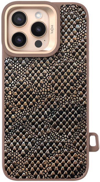 Чохол Kajsa Glamorous Collection Complex Lizard back case for iPhone 16 Pro Desert