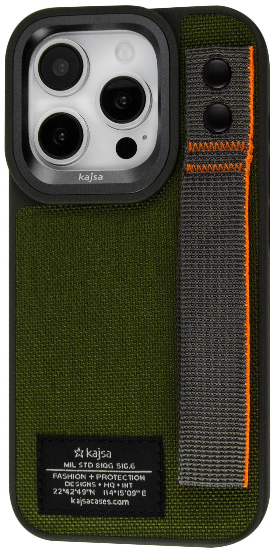 Чохол Kajsa Military Collection Straps back case for iPhone 15 Pro Max Olive