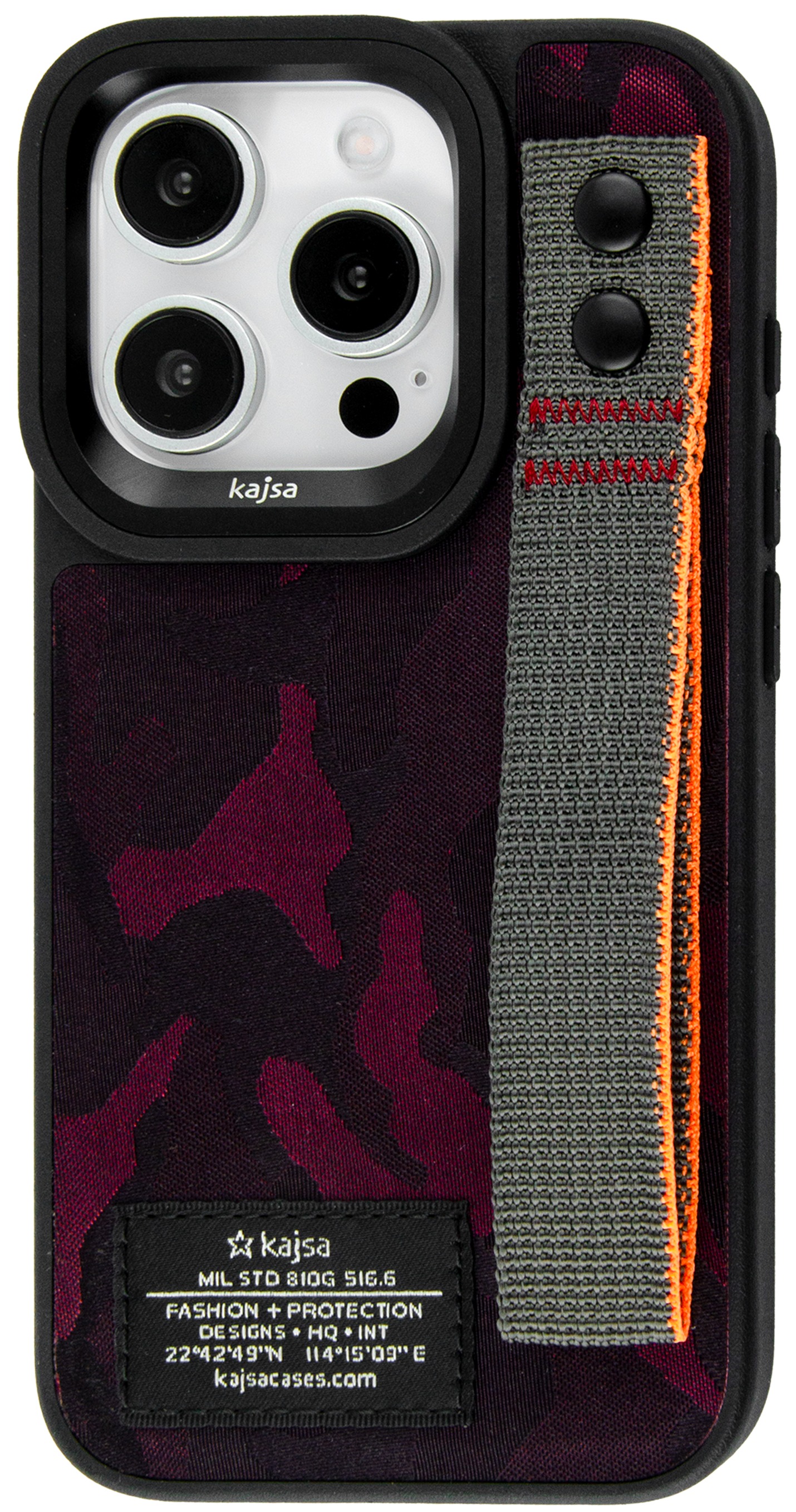 Чохол Kajsa Outdoor Collection Camo Satin Straps back case for iPhone 15 Pro Red