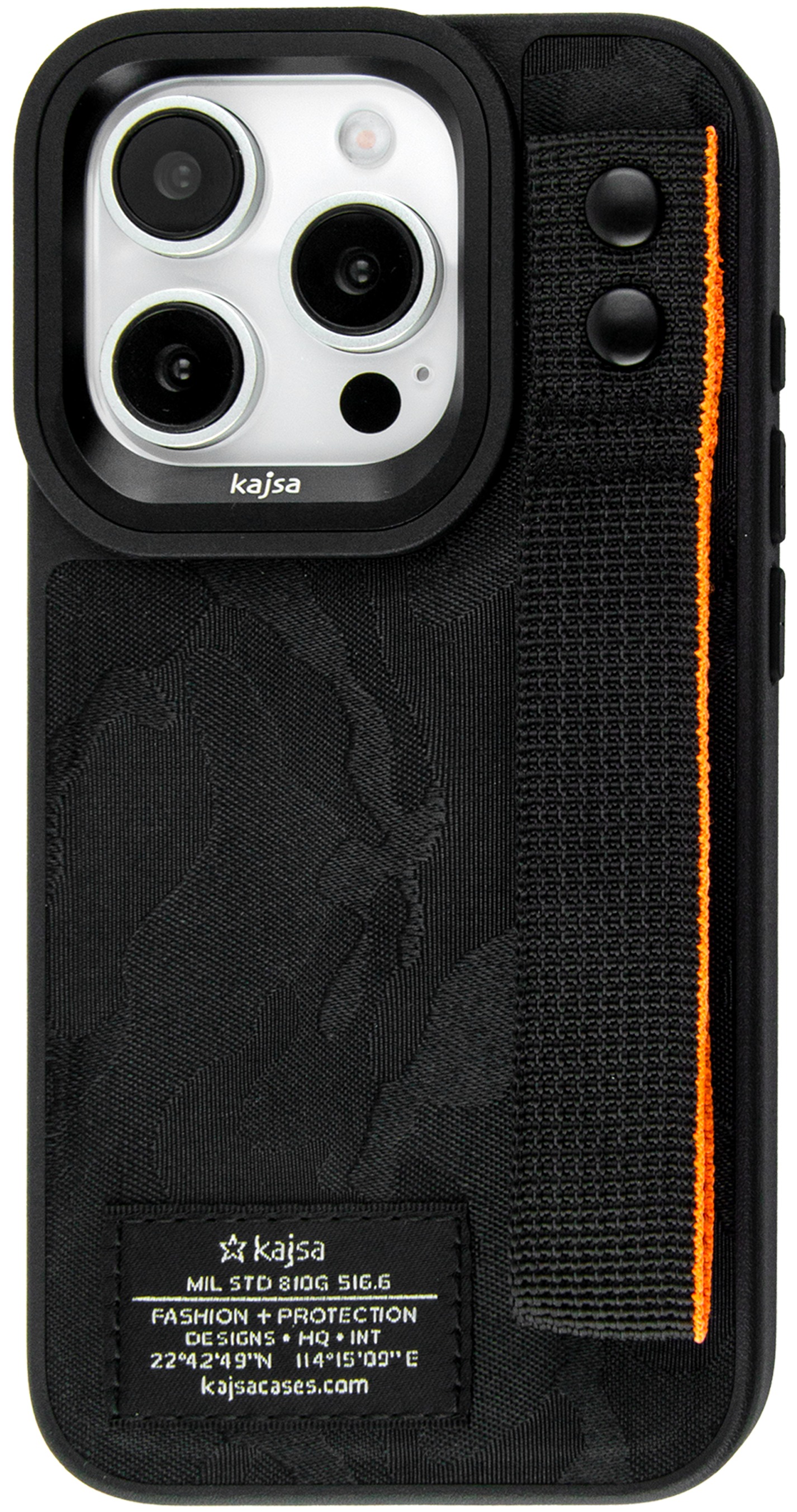 Чохол Kajsa Outdoor Collection Camo Satin Straps back case for iPhone 16 Pro Max Black